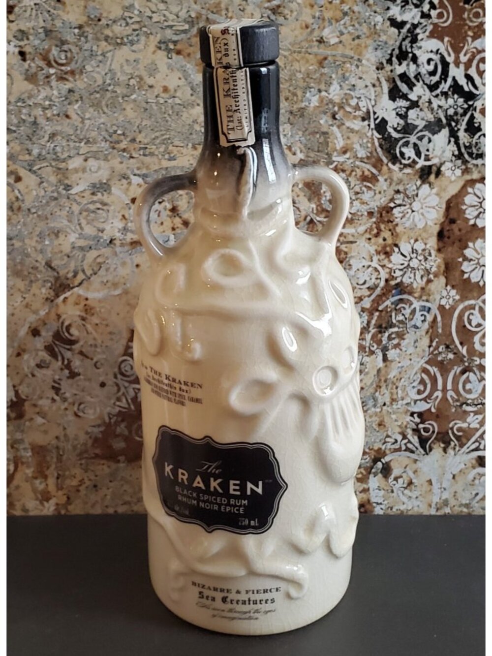 The Kraken Black Spiced Rum Empty Ceramic Bottle Bizarre & Fierce Sea Creatures